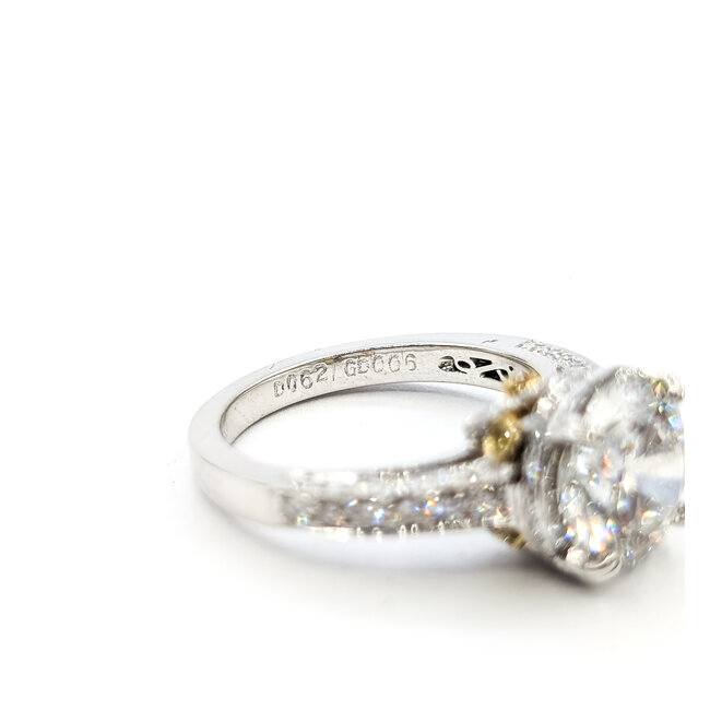 Ring Hidden Halo 3.09ct Lab Grown Diamond IGI: 743571390 0.75ctw Near Colorless Diamonds 18kw 2.6mm Sz6.5 6g 125120088