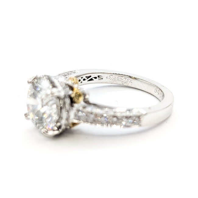 Ring Hidden Halo 3.09ct Lab Grown Diamond IGI: 743571390 0.75ctw Near Colorless Diamonds 18kw 2.6mm Sz6.5 6g 125120088