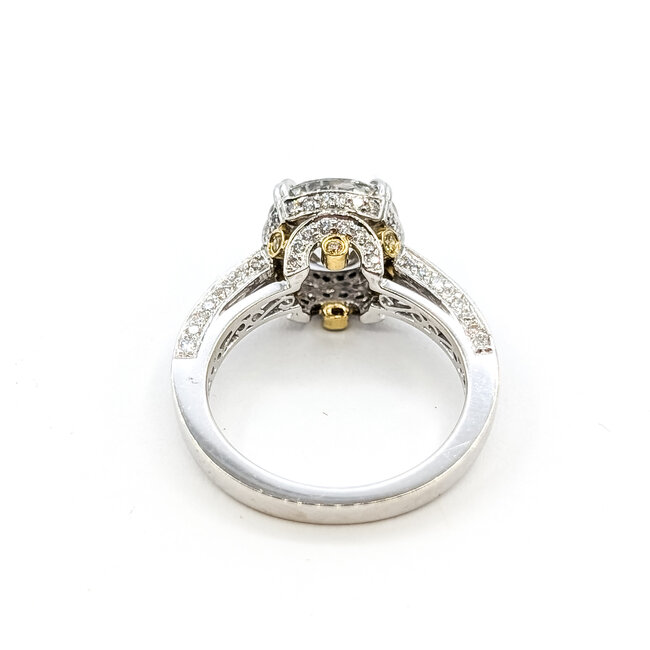 Ring Hidden Halo 3.09ct Lab Grown Diamond IGI: 743571390 0.75ctw Near Colorless Diamonds 18kw 2.6mm Sz6.5 6g 125120088