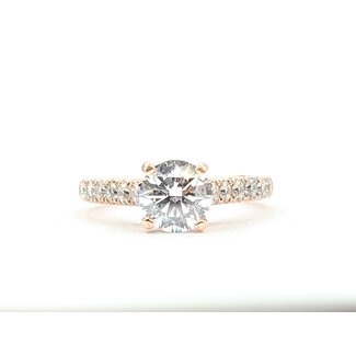 Ring Engagement .96ct Lab Grown Diamond IGI: 652461847 Hidden Halo Cathedral 0.4ctw Near Colorless Diamonds 14kr Sz4 3.1g 125120090