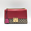 Handbag Gucci GG Padlock Supreme Red Leather Canvas 125070044
