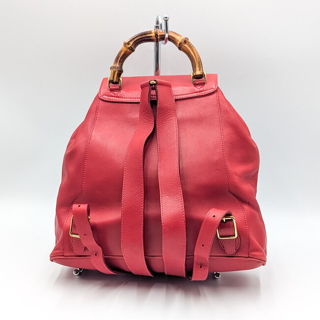 Backpack Gucci Bamboo Red Leather 125105104