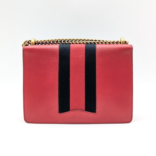 Handbag Louis Vuitton Gucci Peony Eye Chain Red Leather 125105063