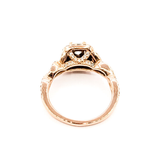 Ring Halo Twisted .35ct Princess Diamond .50ctw Diamonds 14kr Sz5.25 4g 226012026