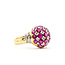 Ring Checkerboard Dome .17ctw Round Diamonds 1.00ctw Red Ruby 18ky 12mm Sz6 4.56g 226012001