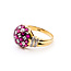 Ring Checkerboard Dome .17ctw Round Diamonds 1.00ctw Red Ruby 18ky 12mm Sz6 4.56g 226012001