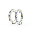 Earrings Mini Hoop Clip .09ctw Round Diamonds .12ctw Blue Sapphire 14kw 12x2mm 2.1g 126010016