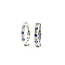 Earrings Mini Hoop Clip .09ctw Round Diamonds .12ctw Blue Sapphire 14kw 12x2mm 2.1g 126010016