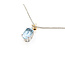 Necklace Drop 0.17ctw Round Diamonds 4.7ct Aquamarine 850pt 14-16" 7.54g 126010021