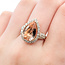 Ring Cocktail Halo 1.08ctw Round Diamonds 3.72ct Peachy Pink Morganite 14kr 20mm Sz7.5 5.7g 226012038
