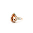 Ring Cocktail Halo 1.08ctw Round Diamonds 3.72ct Peachy Pink Morganite 14kr 20mm Sz7.5 5.7g 226012038