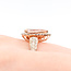 Ring Cocktail Halo 1.08ctw Round Diamonds 3.72ct Peachy Pink Morganite 14kr 20mm Sz7.5 5.7g 226012038