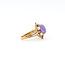 Ring 10mm x 8mm Lavendar Jade .18ctw Amethyst Pearls 14ky Sz7 4.2g 226012033