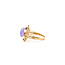 Ring 10mm x 8mm Lavendar Jade .18ctw Amethyst Pearls 14ky Sz7 4.2g 226012033