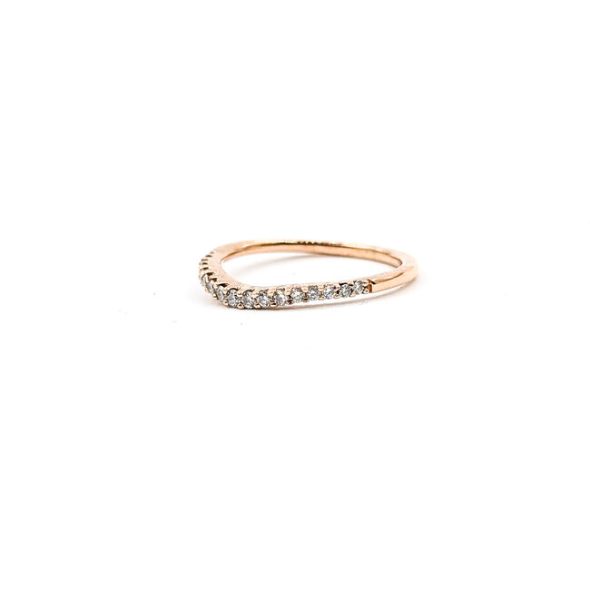 Ring Contour Band .15ctw Round Diamonds 14kr Sz5.25 1.4g 226012027