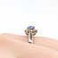 Ring Halo 0.27ctw Round & Baguette Diamonds 0.8ct Pastel Blue Sapphire Pt850 Sz5.75 4.54g 126010033