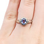 Ring Halo 0.27ctw Round & Baguette Diamonds 0.8ct Pastel Blue Sapphire Pt850 Sz5.75 4.54g 126010033