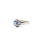 Ring Halo 0.27ctw Round & Baguette Diamonds 0.8ct Pastel Blue Sapphire Pt850 Sz5.75 4.54g 126010033