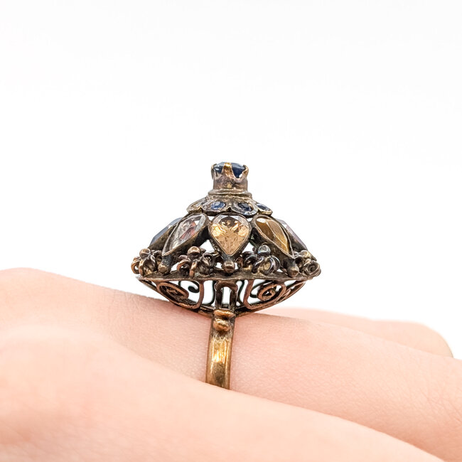 Ring Bohemian Sapphire, Ruby, Citrine, Garnet & Glass 18ky Sz7.5 6.56g 226012037