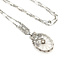 Necklace Art Deco Camphor Glass .04ct Round Diamond Plat 43mm 16" 4.9g 226012010