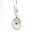 Necklace Art Deco Camphor Glass .04ct Round Diamond Plat 43mm 16" 4.9g 226012010