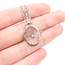 Necklace Art Deco Camphor Glass .04ct Round Diamond Plat 43mm 16" 4.9g 226012010