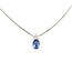 Necklace Drop 0.05ctw Round Diamonds 1.07ct Blue Sapphire 850pt 15-17" 5.26g 126010023