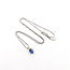 Necklace Drop 0.05ctw Round Diamonds 1.07ct Blue Sapphire 850pt 15-17" 5.26g 126010023