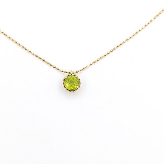 Pendant W/Chain Solitaire .50ct Peridot 10ky 16" 1.25g 126010019