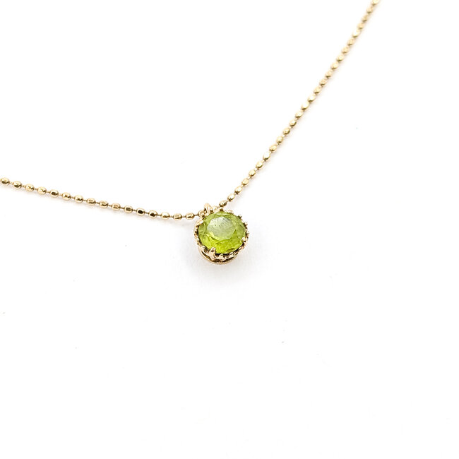 Pendant W/Chain Solitaire .50ct Peridot 10ky 16" 1.25g 126010019