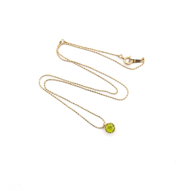 Pendant W/Chain Solitaire .50ct Peridot 10ky 16" 1.25g 126010019