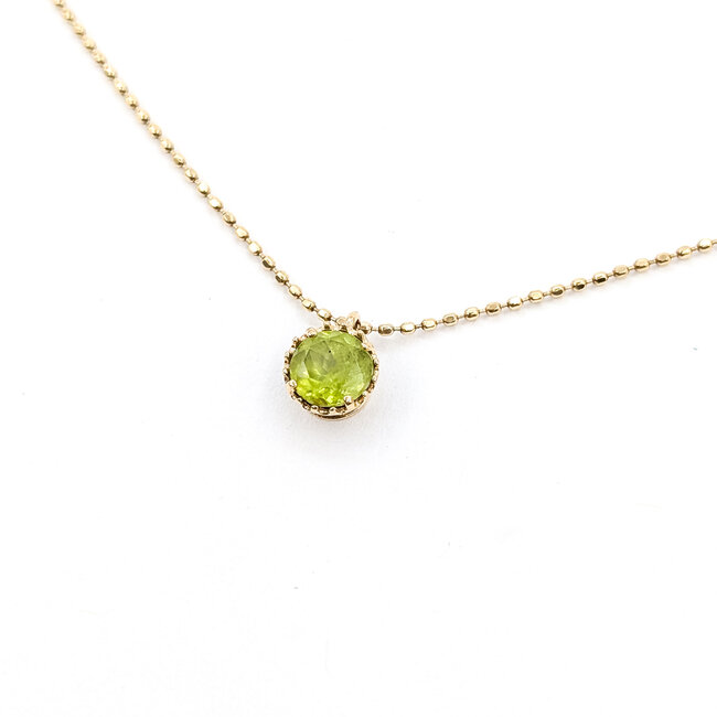 Pendant W/Chain Solitaire .50ct Peridot 10ky 16" 1.25g 126010019