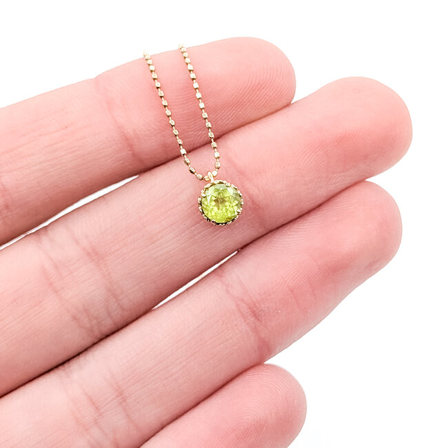 Pendant W/Chain Solitaire .50ct Peridot 10ky 16" 1.25g 126010019