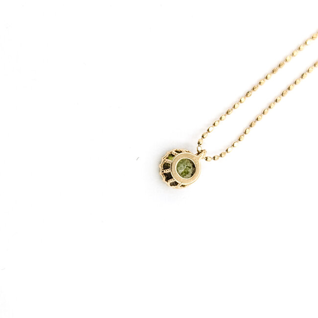 Pendant W/Chain Solitaire .50ct Peridot 10ky 16" 1.25g 126010019