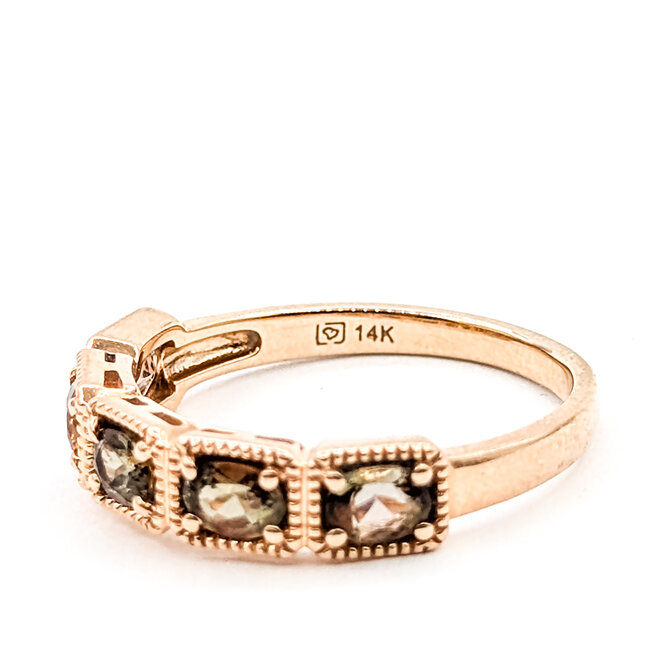 Ring 5-Stone .60ctw Smokey Quartz 14kr 4.45mm Sz7 2.73g 225100037