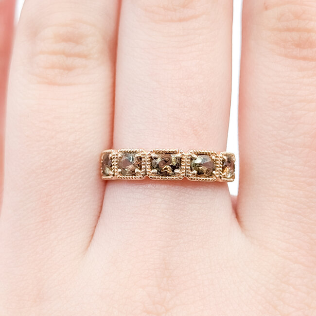 Ring 5-Stone .60ctw Smokey Quartz 14kr 4.45mm Sz7 2.73g 225100037