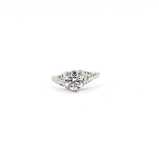 Ring Filigree 1.46ct RB Lab Grown Diamond IGI: 698568850 .12ctw Round Diamonds 900pt 7.2mm Sz7 3.1g 125040047