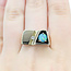 Ring .05ct Round Diamond 6mm Opal 14ky Sz11 17.9g 226012032