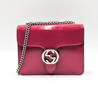 Handbag Gucci Interlocking GG Pink Calfskin Leather 126015090