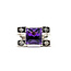 Ring .40ctw Princess Diamonds 5.50ct Amethyst 14kw Sz10 20.1g 226012031