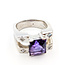 Ring .40ctw Princess Diamonds 5.50ct Amethyst 14kw Sz10 20.1g 226012031