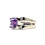 Ring .40ctw Princess Diamonds 5.50ct Amethyst 14kw Sz10 20.1g 226012031