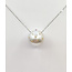Necklace Adjustable Length .08ctw Round Diamonds .02ct Red Ruby 13.5mm Cultured Pearl 18kw 15-17" 4.94g 126010020