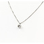 Necklace Solitaire 0.223ct Round Diamonds 850pt 16-18" 1.71g 126010009