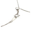 Necklace Solitaire 0.223ct Round Diamonds 850pt 16-18" 1.71g 126010009