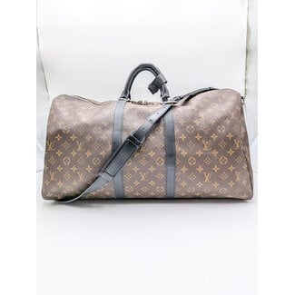 Duffle Louis Vuitton Keepall Bandouliere 55 Monogram Macassar 125115060