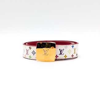 Belt Louis Vuitton Murakami Blanc Ceinture LV Cut 32" 126015088