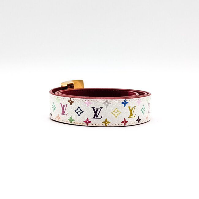 Belt Louis Vuitton Murakami Blanc Ceinture LV Cut 32" 126015088