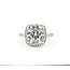 Ring Halo Pave 4.05ct Lab Grown Cushion IGI: 727534529 1ctw Eternity Diamonds 18kw Sz7 4.85g 125120095