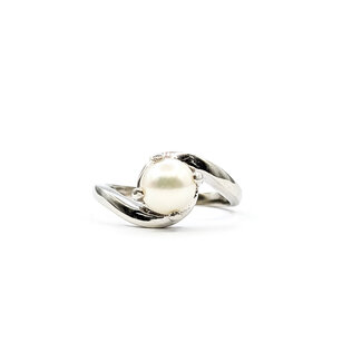 Ring Solitaire 6.7mm Pearl K10WG 9mm 3g 126010042